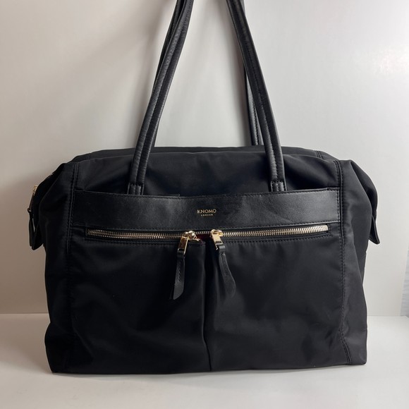 Knomo London Bags Knomo London Curzon Black Nylon Shoulder Tote Bag